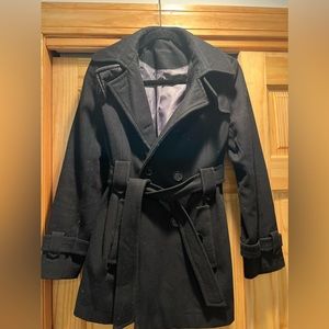 CALVIN KLEIN Black Double Breasted Coat